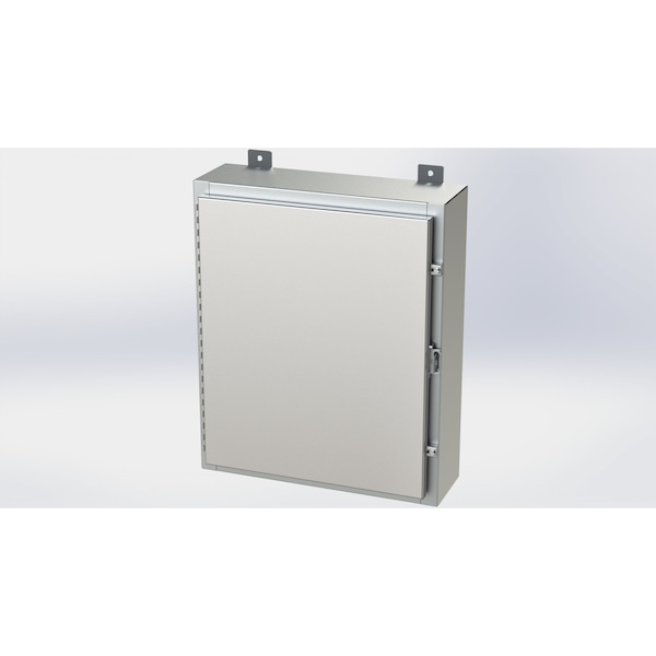Padlockable Hasp Electrical Enclosures, 24 in H, 6 in D, 20 in W, NEMA 4X, 304 Stainless Steel